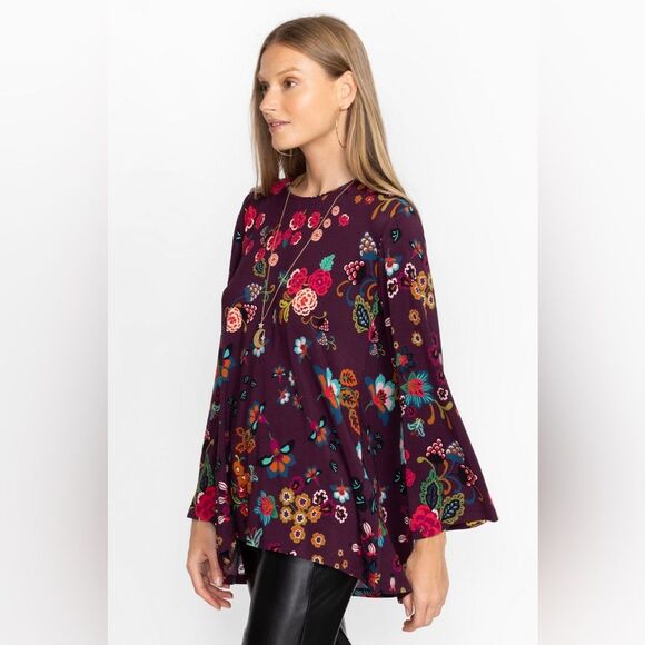 Johnny Was The Janie Favorite Floral High Neck Adriana Swing Tunic Top S NWOT - Picture 2 of 12